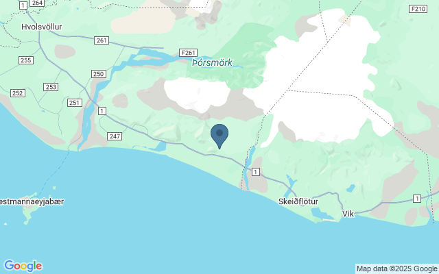 Kaart met locatie Skógafoss
